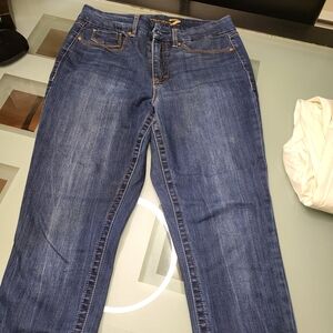 Seven7 Dark Blue Straight Leg Women's Jeans